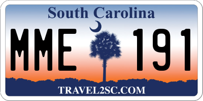 SC license plate MME191