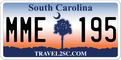 SC license plate MME195