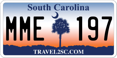 SC license plate MME197