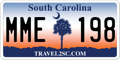 SC license plate MME198