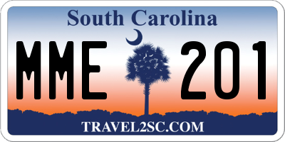 SC license plate MME201