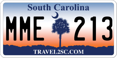 SC license plate MME213