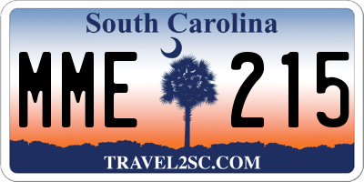 SC license plate MME215