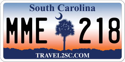 SC license plate MME218