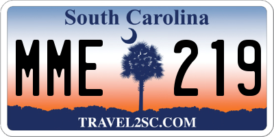 SC license plate MME219