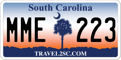 SC license plate MME223