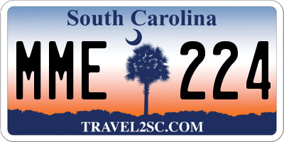 SC license plate MME224