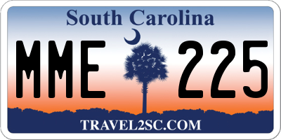 SC license plate MME225