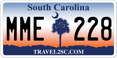 SC license plate MME228