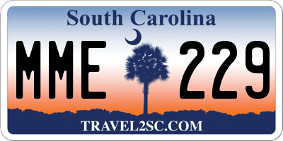 SC license plate MME229