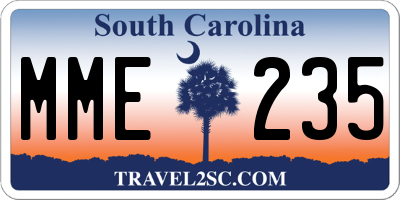 SC license plate MME235