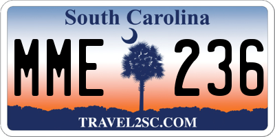 SC license plate MME236