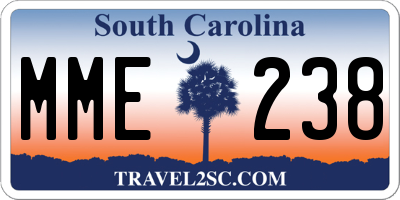 SC license plate MME238