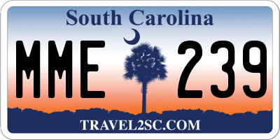 SC license plate MME239
