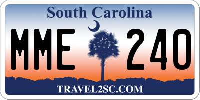 SC license plate MME240