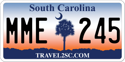 SC license plate MME245