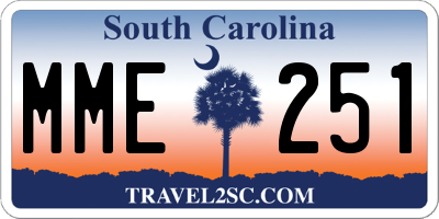 SC license plate MME251