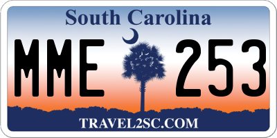 SC license plate MME253