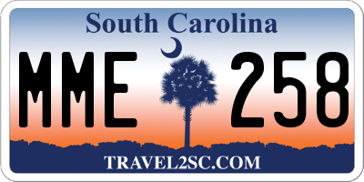 SC license plate MME258