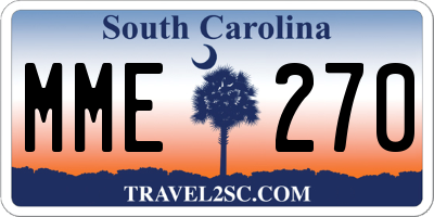 SC license plate MME270