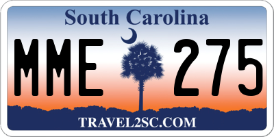 SC license plate MME275