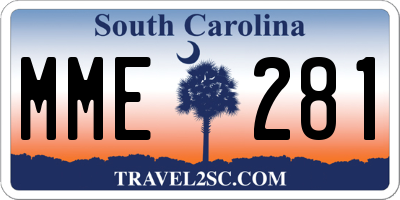 SC license plate MME281