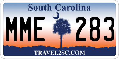 SC license plate MME283