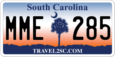 SC license plate MME285