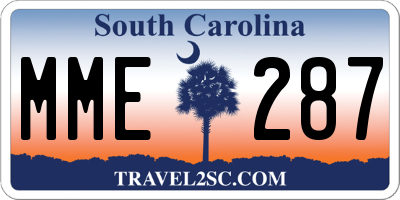 SC license plate MME287