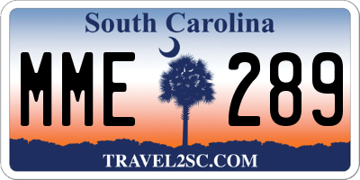 SC license plate MME289