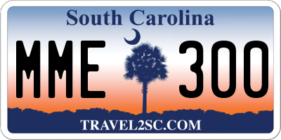 SC license plate MME300