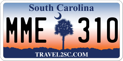 SC license plate MME310