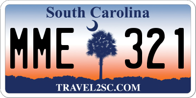 SC license plate MME321