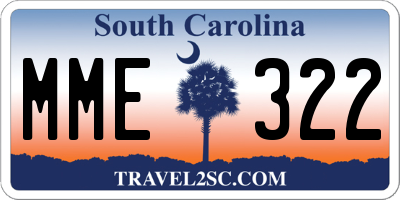 SC license plate MME322