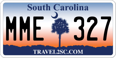 SC license plate MME327