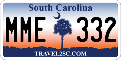 SC license plate MME332