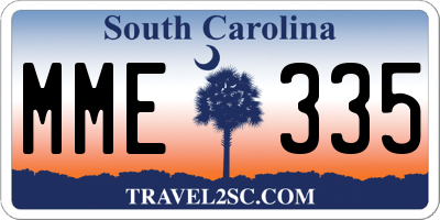 SC license plate MME335