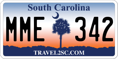 SC license plate MME342