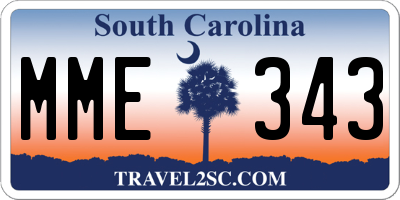 SC license plate MME343