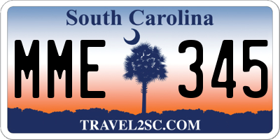 SC license plate MME345
