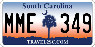 SC license plate MME349