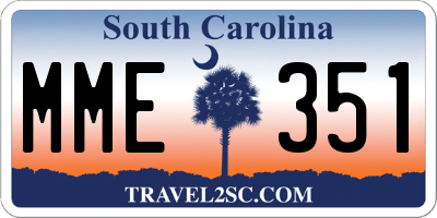 SC license plate MME351
