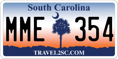 SC license plate MME354