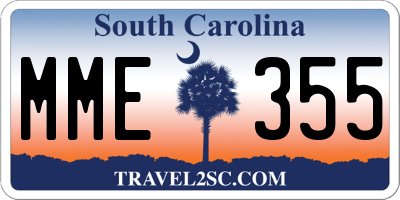 SC license plate MME355