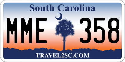 SC license plate MME358