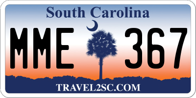 SC license plate MME367