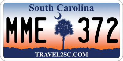 SC license plate MME372