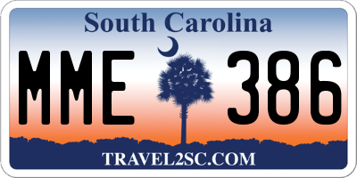 SC license plate MME386