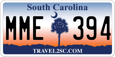 SC license plate MME394