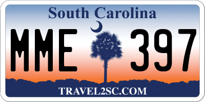 SC license plate MME397